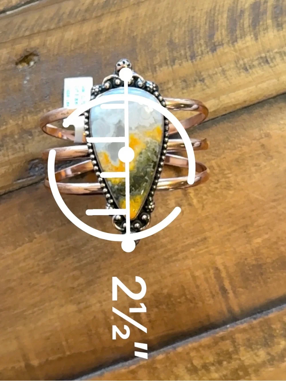 Bumblebee Jasper Copper Cuff Bracelet